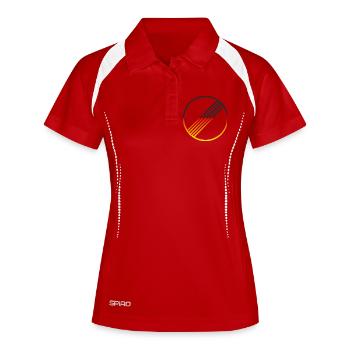 UNLIMITED GERMANY par Unlimited Apparel - Polo respirant Femme - rouge/blanc - Devant
