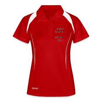 Lehrerin Design – ich darf das - Frauen Polo atmungsaktiv - Rot/Weiß - Vorne