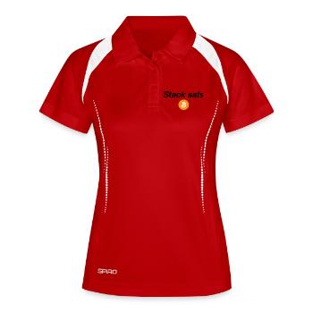 Stack sats - Frauen Polo atmungsaktiv - Rot/Weiß - Vorne