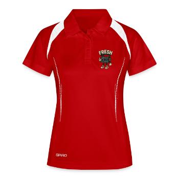 Frais - Polo respirant Femme - rouge/blanc - Devant