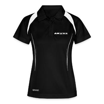 Ich und meine Follower - Bauer Traktor - Frauen Polo atmungsaktiv - Schwarz/Weiß - Vorne
