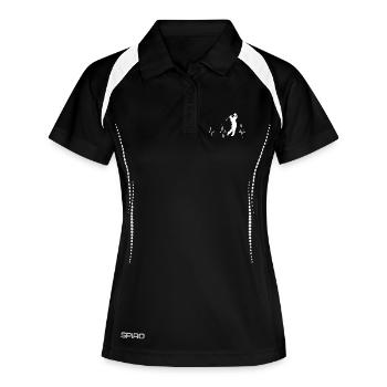 Golf - Frauen Polo atmungsaktiv - Schwarz/Weiß - Vorne
