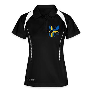 ELCH SCHWEDEN FLAGGE - Frauen Polo atmungsaktiv - Schwarz/Weiß - Vorne