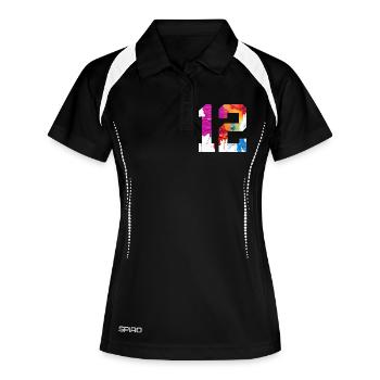 NUMÉRO COLORÉ 12 COLORÉ 12E ANNIVERSAIRE - Polo respirant Femme - noir/blanc - Devant