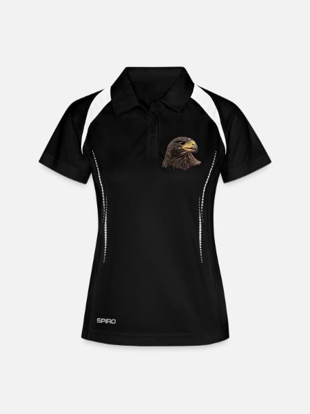 Eagle, Falcon, Falconry Bird of Prey, Brown - Women's Polo breathable - black/white