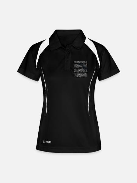 Windstarker Kitesurf Wellenritt - Frauen Polo atmungsaktiv - Schwarz/Weiß