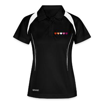 Cœurs lesbiennes, lesbiennes - Polo respirant Femme - noir/blanc - Devant