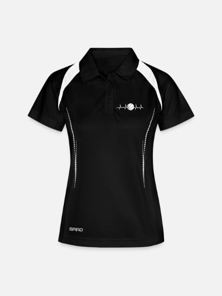 gift heartbeat basket ball - Polo respirant Femme - noir/blanc