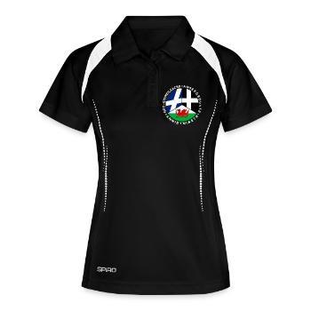 Schottische, walisische, kornische Unabhängigkeit, keltisch - Frauen Polo atmungsaktiv - Schwarz/Weiß - Vorne