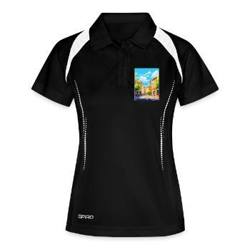 Aix En Provence Frankreich Vintage Reiseposter WPA - Frauen Polo atmungsaktiv - Schwarz/Weiß - Vorne
