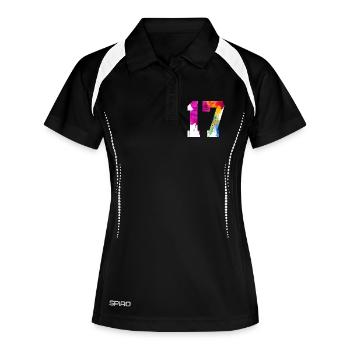 NUMMER 17 JAHRE ALT 17. GEBURTSTAG - Frauen Polo atmungsaktiv - Schwarz/Weiß - Vorne