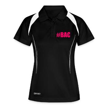 BAC. BACCALAUREAT. BREVET. DNB. EXAMEN. BRAVO - Polo respirant Femme - noir/blanc - Devant