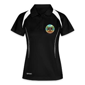 Miniature Dachshund Dog Breed Cartoon Sunglasses - Women's Polo breathable - black/white - Front