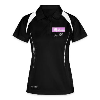 VIELEN DANK. GELIEBTE - Frauen Polo atmungsaktiv - Schwarz/Weiß - Vorne