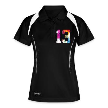 NUMÉRO COLORÉ 13 COLORÉ 13E ANNIVERSAIRE - Polo respirant Femme - noir/blanc - Devant