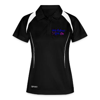 mein zu Hause ist bei Dir - Frauen Polo atmungsaktiv - Schwarz/Weiß - Vorne