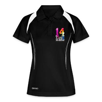14 ANS D’ÊTRE GÉNIAL 14E ANNIVERSAIRE - Polo respirant Femme - noir/blanc - Devant
