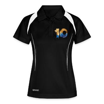 NON. 10 NUMÉRO 10 COOL 10E ANNIVERSAIRE - Polo respirant Femme - noir/blanc - Devant