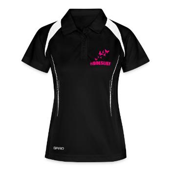 doeslief tout en rose avec des tas de papillons - Polo respirant Femme - noir/blanc - Devant