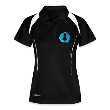 Alice Im Untergrund - - Frauen Polo atmungsaktiv - Schwarz/Weiß - Vorne