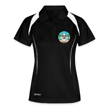 Bullterrier Miniatur Hund Rasse Cartoon Strand - Frauen Polo atmungsaktiv - Schwarz/Weiß - Vorne