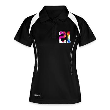 NUMÉRO 21 ANS 21E ANNIVERSAIRE - Polo respirant Femme - noir/blanc - Devant