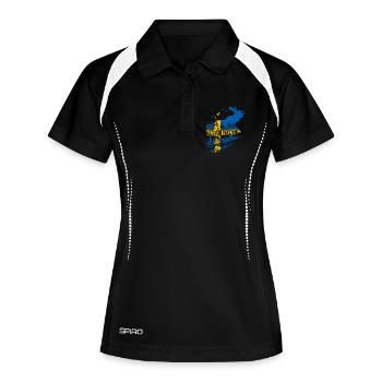 SVERIGE ELCH SCHWEDEN FLAGGE - Frauen Polo atmungsaktiv - Schwarz/Weiß - Vorne