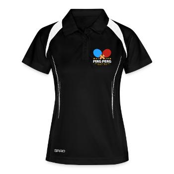 Table tennis - Women's Polo breathable - black/white - Front