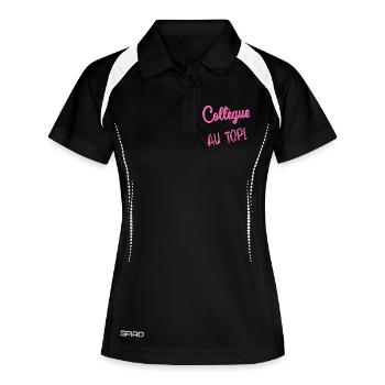RUHESTAND. RUHESTAND. PENSIONIERT. SENIOR. OMA. OPA - Frauen Polo atmungsaktiv - Schwarz/Weiß - Vorne