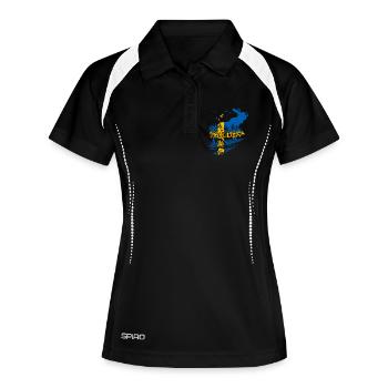 SWEDEN ELCH SCHWEDEN FLAGGE - Frauen Polo atmungsaktiv - Schwarz/Weiß - Vorne