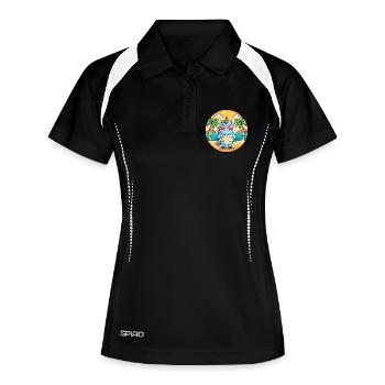 Einhorn Lustige Cartoon Sommer Strand Sonnenbrille - Frauen Polo atmungsaktiv - Schwarz/Weiß - Vorne
