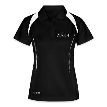 Zurich - Polo respirant Femme - noir/blanc - Devant