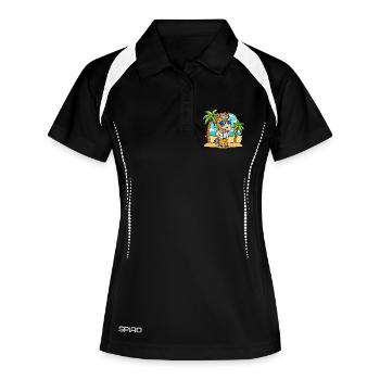 Pferd Lustige Cartoon Sommer Strand Sonnenbrille - Frauen Polo atmungsaktiv - Schwarz/Weiß - Vorne