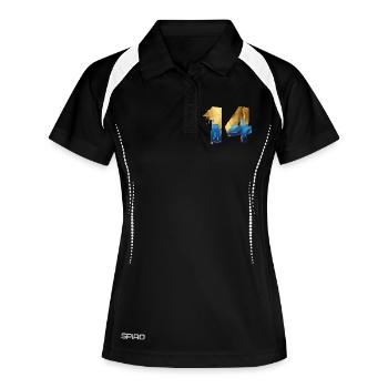 NON. 14 NUMÉRO 14 COOL 14E ANNIVERSAIRE - Polo respirant Femme - noir/blanc - Devant