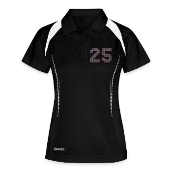25. 25 ANS. 25e ANNIVERSAIRE. ANNIVERSAIRE 25 ANS. - Polo respirant Femme - noir/blanc - Devant