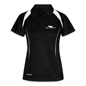 Herzschlag der Ziege - Frauen Polo atmungsaktiv - Schwarz/Weiß - Vorne