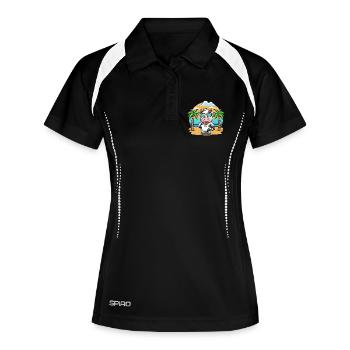 Kuh Lustige Cartoon Sommer Strand Sonnenbrille - Frauen Polo atmungsaktiv - Schwarz/Weiß - Vorne