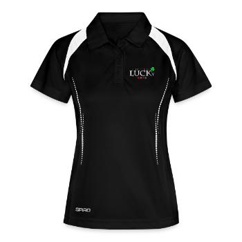 I'd Rather Be Lucky Saying Poker Player Gift - Women's Polo breathable - black/white - Front