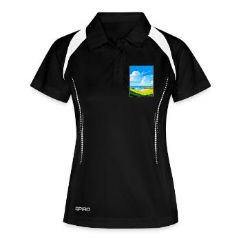 Crantock, Cornwall, England, Vereinigtes Königreich, Reiseposter, WPA - Frauen Polo atmungsaktiv - Schwarz/Weiß - Vorne
