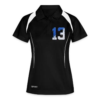 NON. 13 NUMÉRO 13 BLEU BLANC 13E ANNIVERSAIRE - Polo respirant Femme - noir/blanc - Devant