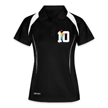 NUMÉRO 10 : 10E ANNIVERSAIRE DE BASKET-BALL - Polo respirant Femme - noir/blanc - Devant