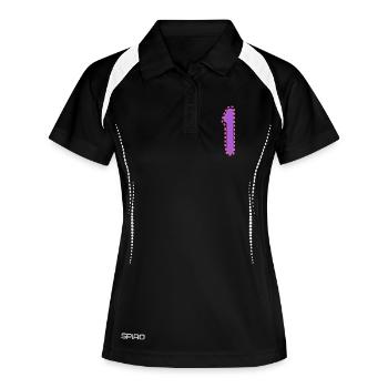1. 1 JAHR. 1. JAHRESTAG. 1 JAHR GEBURTSTAG - Frauen Polo atmungsaktiv - Schwarz/Weiß - Vorne