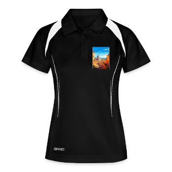 Rom Italien Vintage Reiseplakat Souvenir Souvenir - Frauen Polo atmungsaktiv - Schwarz/Weiß - Vorne