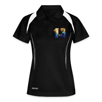NR. 13 NUMMER 13 COOL 13. GEBURTSTAG - Frauen Polo atmungsaktiv - Schwarz/Weiß - Vorne