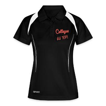 COLLEGUE. DEPART. EMPLOI. HUMOUR. MANAGER. CHEF - Polo respirant Femme - noir/blanc - Devant