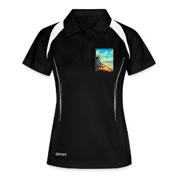 Zandvoort Niederlande Vintage Reiseplakat WPA - Frauen Polo atmungsaktiv - Schwarz/Weiß - Vorne