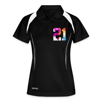 NUMÉRO COLORÉ 21 COLORÉ 21E ANNIVERSAIRE - Polo respirant Femme - noir/blanc - Devant