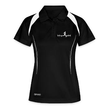 Runners Heartbeat Running Heartbeat - Polo respirant Femme - noir/blanc - Devant