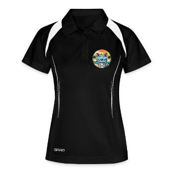 Australische Nebelkatzenrasse Cartoon Sonnenbrille Strand - Frauen Polo atmungsaktiv - Schwarz/Weiß - Vorne