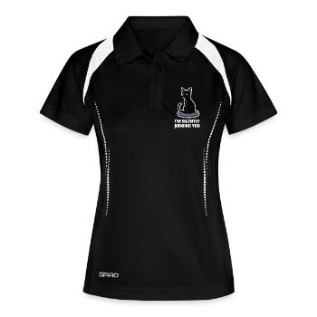 Je ne fais que te juger – Sarcastic Black Cat Design - Polo respirant Femme - noir/blanc - Devant